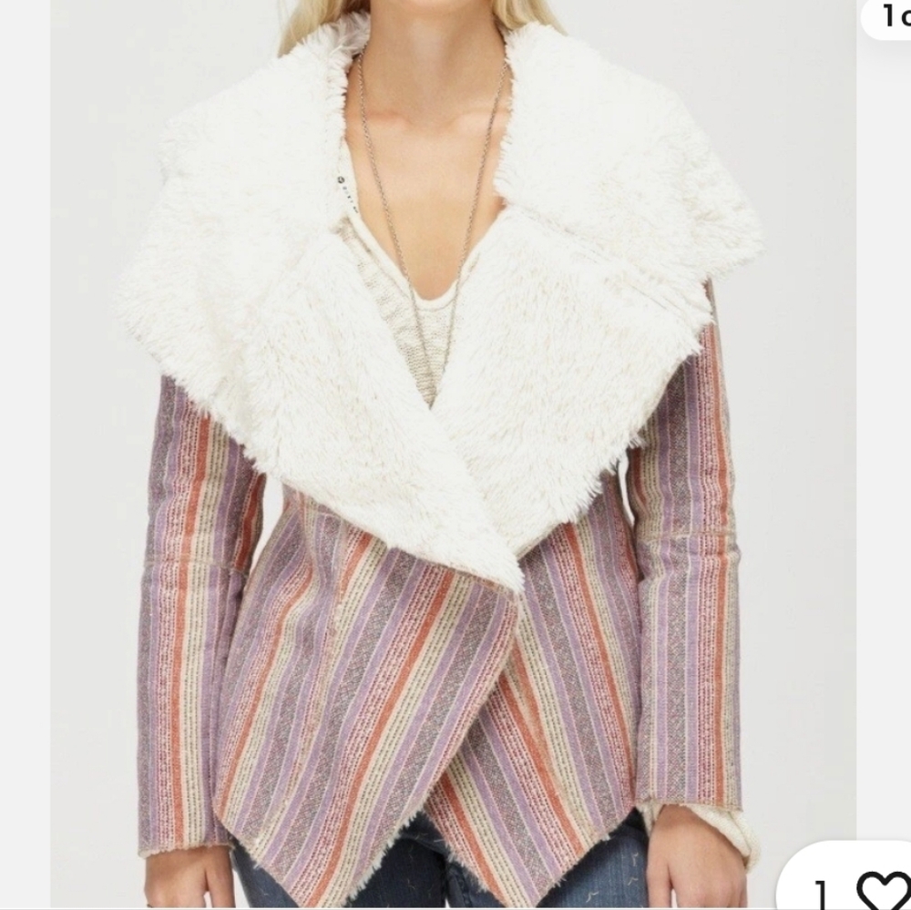 Roxy Pacsun Moonstone Faux Fur Sherpa Lined Jacket Coat Size Small